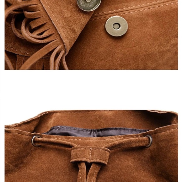 Vegan Suede Western Fringe Backpack - Picture 8 of 11